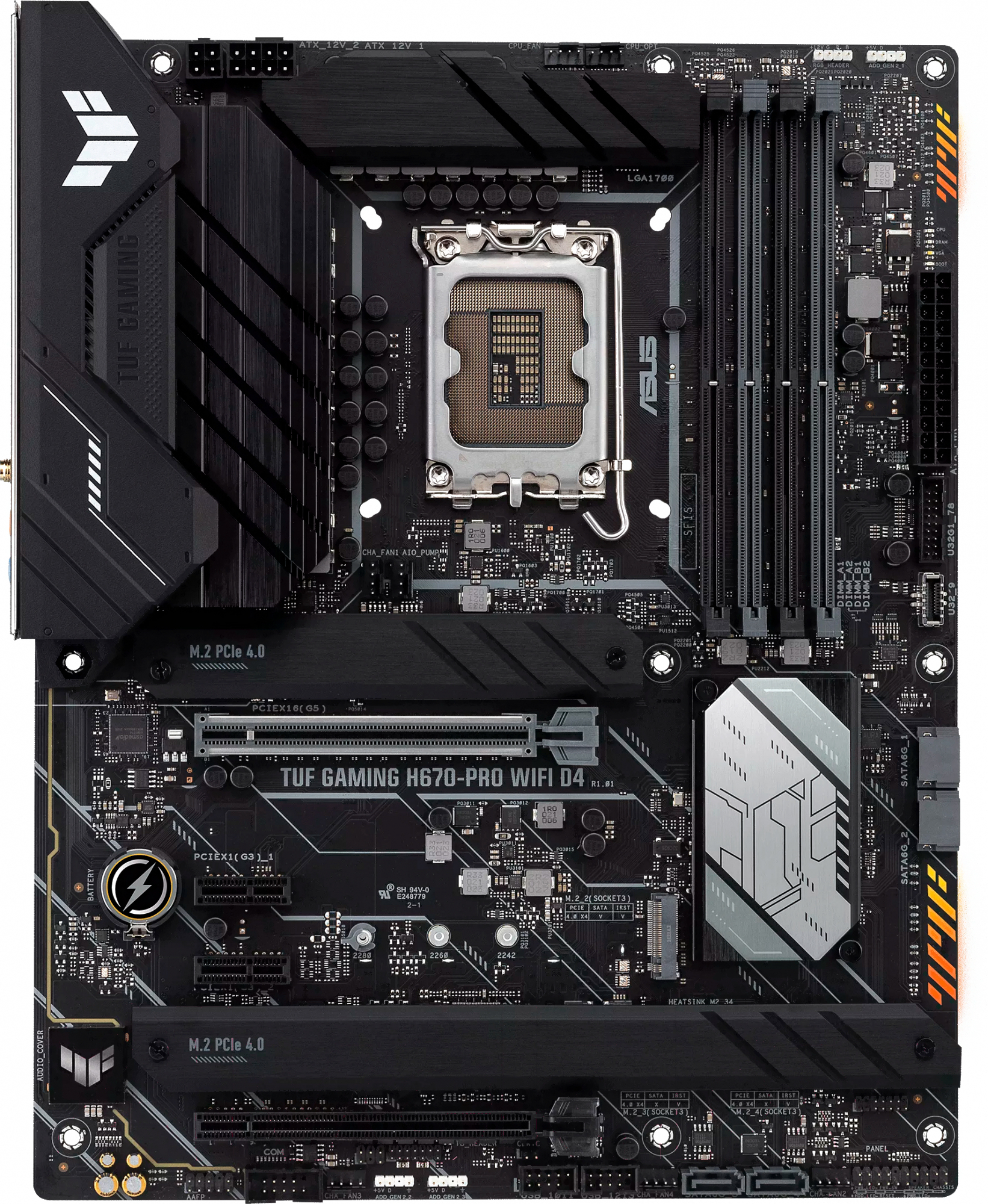 Материнская плата ASUS TUF Gaming H670-PRO WIFI D4, Материнская плата ASUS TUF GAMING H670-PRO WIFI D4
Материнская плата ASUS TUF Gaming H670-PRO WIFI D4, Материнская плата ASUS TUF GAMING H670-PRO WIFI D4