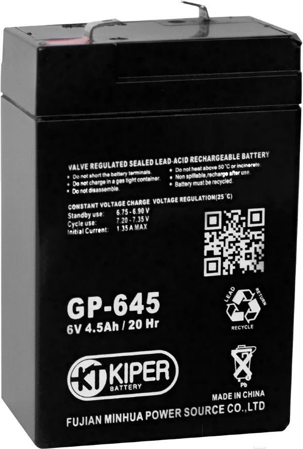 Батарея для ИБП Kiper GP-645 (6V/4.5Ah), Аккумулятор для ИБП Kiper GP-645 F1 6V/4.5Ah
Батарея для ИБП Kiper GP-645 (6V/4.5Ah), Аккумулятор для ИБП Kiper GP-645 F1 6V/4.5Ah