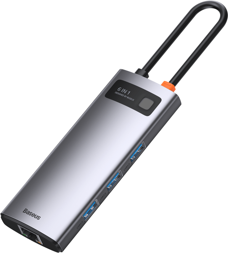USB-хаб Baseus Metal Gleam Series 6-in-1 Multifunctional Type-C Hub Docking Station Gray (CAHUB-CW0G), Хаб Baseus CAHUB-CW0G Metal Gleam Series 6-in-1 Multifunctional Type-C HUB Docking Station, Type-C to 3xUSB3.0+HDMI(4K@30Hz)+RJ45(1Gb/s)+PD100W, Gray /
USB-хаб Baseus Metal Gleam Series 6-in-1 Multifunctional Type-C Hub Docking Station Gray (CAHUB-CW0G), Хаб Baseus CAHUB-CW0G Metal Gleam Series 6-in-1 Multifunctional Type-C HUB Docking Station, Type-C to 3xUSB3.0+HDMI(4K@30Hz)+RJ45(1Gb/s)+PD100W, Gray /