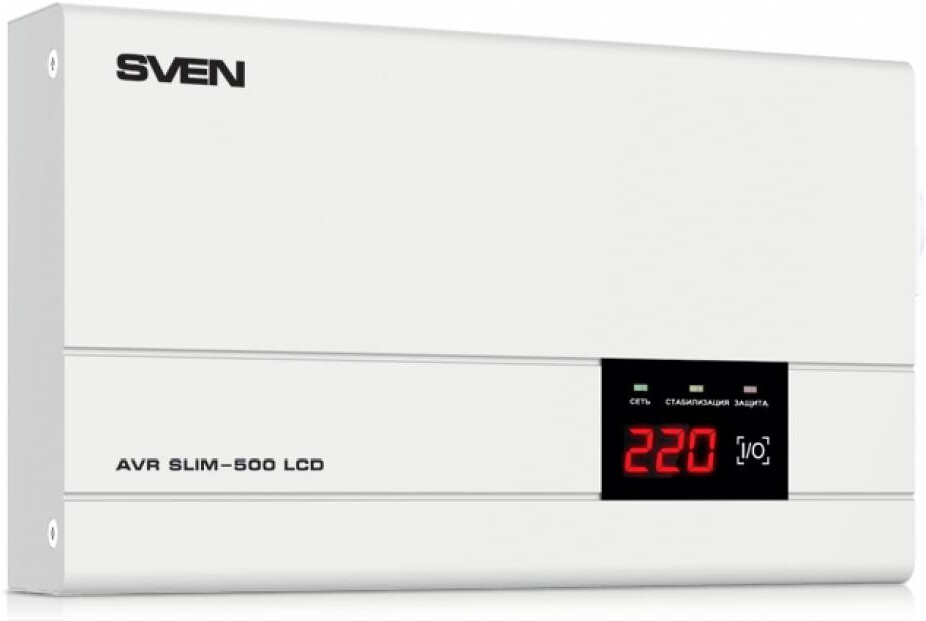 Стабилизатор напряжения SVEN AVR SLIM-500 LCD, Сетевой фильтр Sven AVR SLIM-500 LCD SV-012809
Стабилизатор напряжения SVEN AVR SLIM-500 LCD, Сетевой фильтр Sven AVR SLIM-500 LCD SV-012809