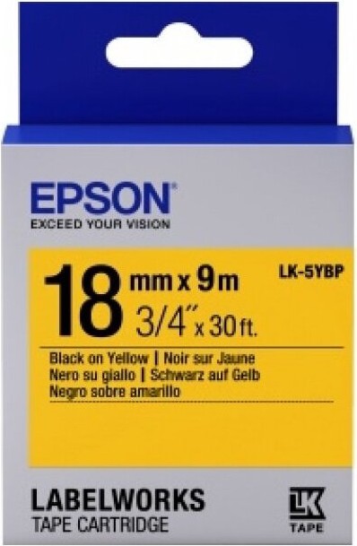 Картридж-лента для термопринтера Epson C53S655003 (9 м, 18 мм), Картридж Epson LK5YBP Pastel 18/9 C53S655003 Black/Yellow
Картридж-лента для термопринтера Epson C53S655003 (9 м, 18 мм), Картридж Epson LK5YBP Pastel 18/9 C53S655003 Black/Yellow