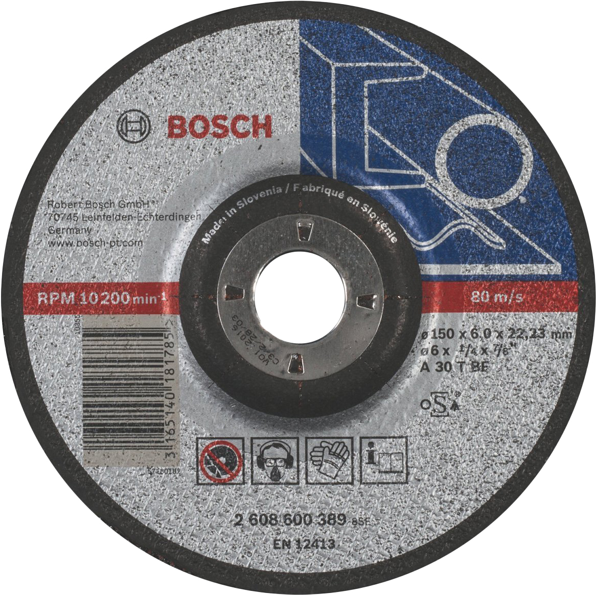 Диск обдирочный Bosch МЕТАЛЛ 150Х6 мм 2608600389, Обдирочный круг Bosch 150*6*22.2 2.608.600.389
Диск обдирочный Bosch МЕТАЛЛ 150Х6 мм 2608600389, Обдирочный круг Bosch 150*6*22.2 2.608.600.389