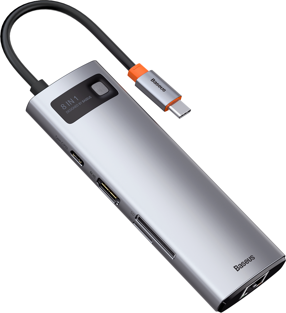 USB-хаб Baseus CAHUB-CV0G Gray, Хаб Baseus CAHUB-CV0G Metal Gleam Series 8-in-1 Multifunctional Type-C HUB Docking Station, Type-C to 3xUSB3.0+HDMI(4k@30Hz)+RJ45(1Gb/s)+SD/TF+PD100W, Gray / Baseus Metal Gleam Series 8-in-1 Multifunctional Type-C HUB Docki
USB-хаб Baseus CAHUB-CV0G Gray, Хаб Baseus CAHUB-CV0G Metal Gleam Series 8-in-1 Multifunctional Type-C HUB Docking Station, Type-C to 3xUSB3.0+HDMI(4k@30Hz)+RJ45(1Gb/s)+SD/TF+PD100W, Gray / Baseus Metal Gleam Series 8-in-1 Multifunctional Type-C HUB Docki