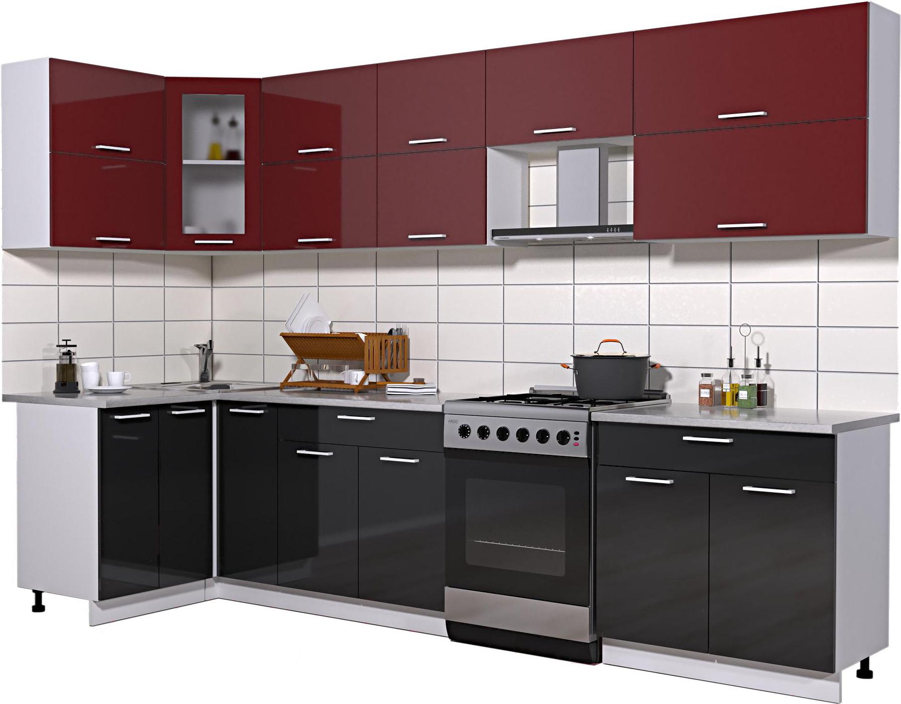 Кухонный гарнитур Интерлиния Мила Gloss 60-12x31 бордовый/черный глянец, Мила Gloss 60-12x31
Кухонный гарнитур Интерлиния Мила Gloss 60-12x31 бордовый/черный глянец, Мила Gloss 60-12x31