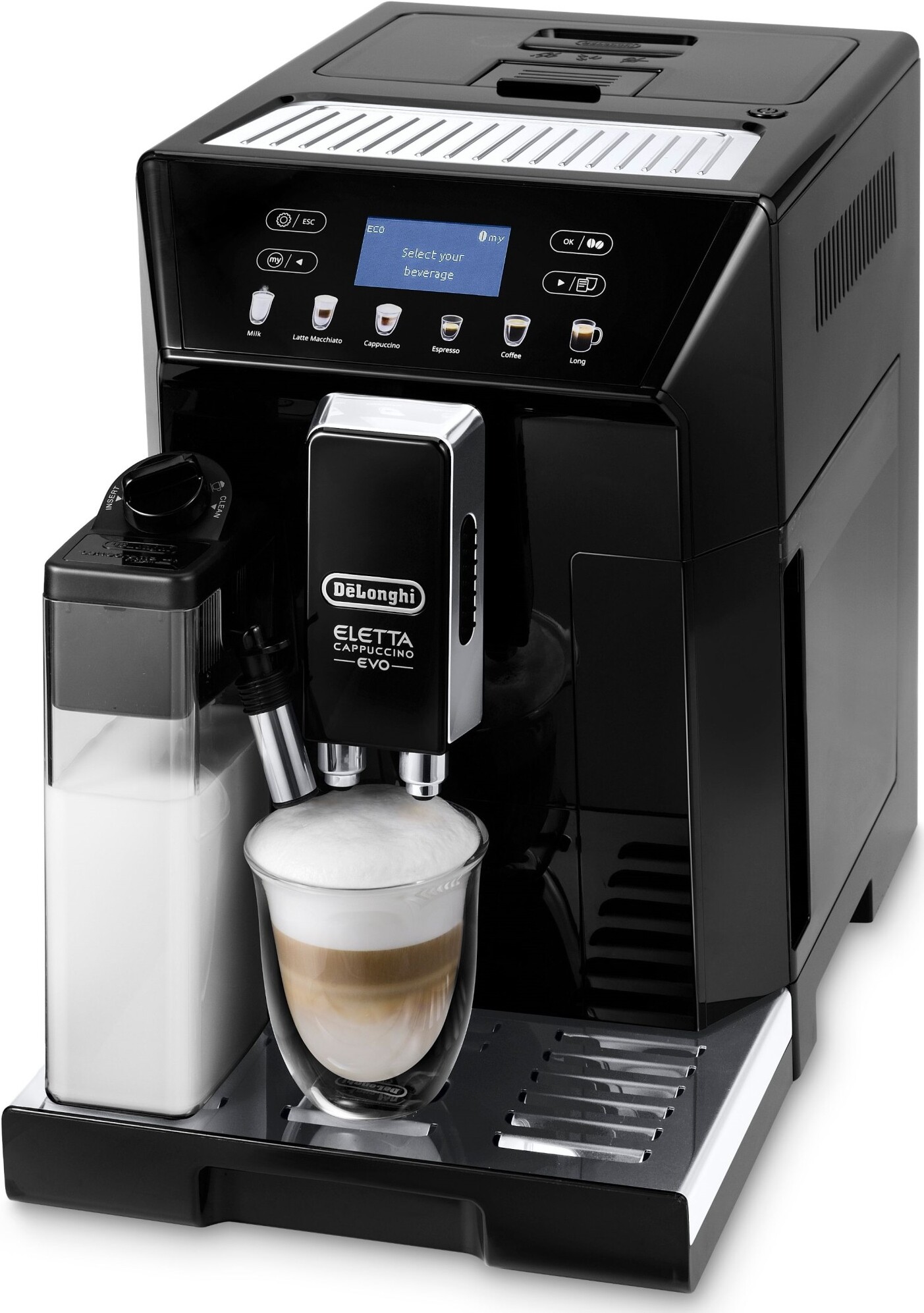 Кофемашина DeLonghi ECAM46.860.B, Эспрессо кофемашина DeLonghi Eletta Cappuccino Evo (ECAM46.860.B)
Кофемашина DeLonghi ECAM46.860.B, Эспрессо кофемашина DeLonghi Eletta Cappuccino Evo (ECAM46.860.B)