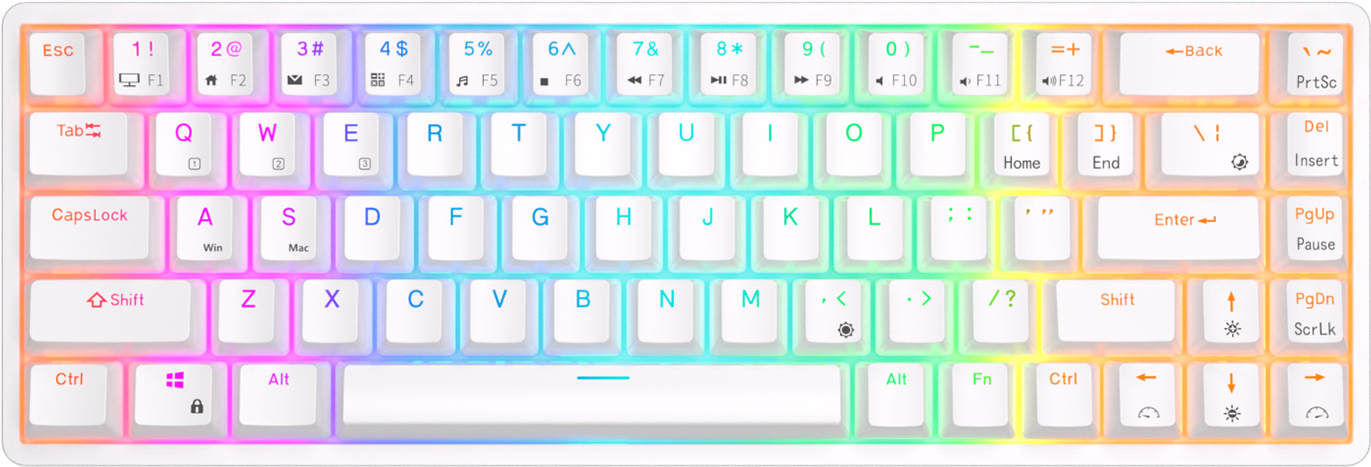 Беспроводная клавиатура Royal Kludge RKG68 White (USB/2.4 GHz/Bluetoth, RGB, Hot Swap, Brown switch)
Беспроводная клавиатура Royal Kludge RKG68 White (USB/2.4 GHz/Bluetoth, RGB, Hot Swap, Brown switch)