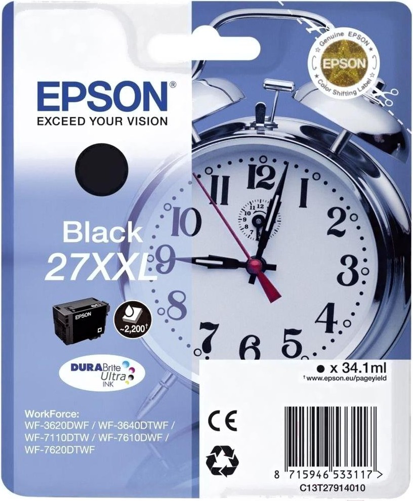 Картридж Epson C13T27914022, Картридж Epson T2791 XXL для WF-7110/7610/7620/7710/7720 C13T27914022 Black
Картридж Epson C13T27914022, Картридж Epson T2791 XXL для WF-7110/7610/7620/7710/7720 C13T27914022 Black