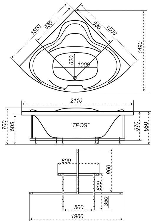Ванна Triton Троя 150x150 с каркасом, экраном и сифоном, Троя 150x150 с каркасом, экраном и сифоном
Ванна Triton Троя 150x150 с каркасом, экраном и сифоном, Троя 150x150 с каркасом, экраном и сифоном