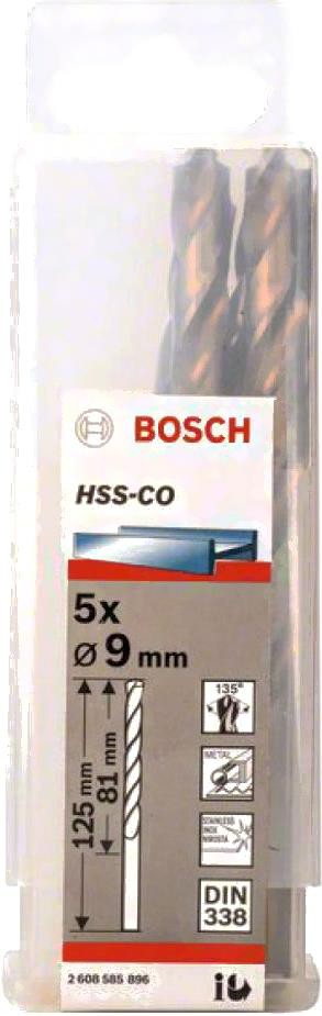 Набор сверл Bosch 2.608.585.896, Сверло Bosch HSS-CO Standard 9.0мм по металлу 2.608.585.896