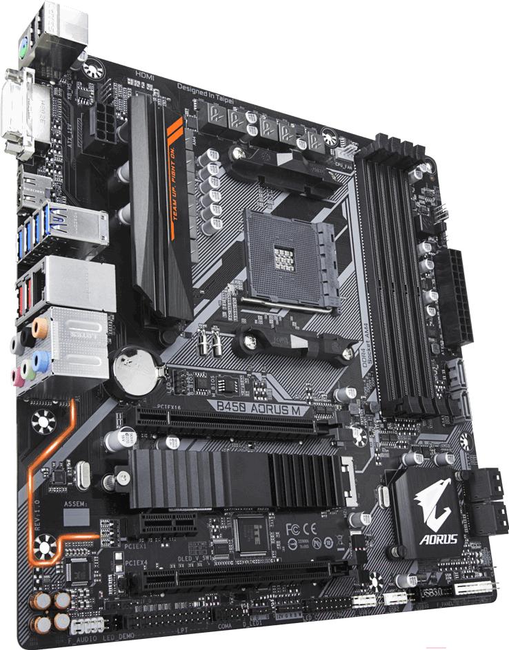 Материнская плата GIGABYTE B450 AORUS M, Материнская плата Gigabyte B450 AORUS M (rev. 1.0)
Материнская плата GIGABYTE B450 AORUS M, Материнская плата Gigabyte B450 AORUS M (rev. 1.0)