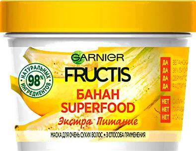 Маска для волос Garnier Fructis банан питающая (390мл), Маска Fructis банан питающая 390мл
Маска для волос Garnier Fructis банан питающая (390мл), Маска Fructis банан питающая 390мл