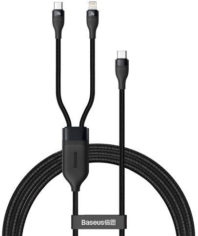 Кабель Baseus CA1T2-F01 Flash Series One-for-two Fast Charging Data Cable Type-C to Lightning + Type-C 100W 1.2m Black (Baseus Flash Series One-for-two Fast Charging Data Cable Type-C to L+C 100W 1.2m Black (CA1T2-F01))
Кабель Baseus CA1T2-F01 Flash Series One-for-two Fast Charging Data Cable Type-C to Lightning + Type-C 100W 1.2m Black (Baseus Flash Series One-for-two Fast Charging Data Cable Type-C to L+C 100W 1.2m Black (CA1T2-F01))