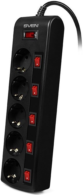 Сетевой фильтр SVEN SF-05PL (1.8 м), Фильтр питания т.м. Sven Sven SF-05PL 1.8 m (5 sockets) black (Sven SF-05PL 1.8 m (5 sockets) black)
Сетевой фильтр SVEN SF-05PL (1.8 м), Фильтр питания т.м. Sven Sven SF-05PL 1.8 m (5 sockets) black (Sven SF-05PL 1.8 m (5 sockets) black)
