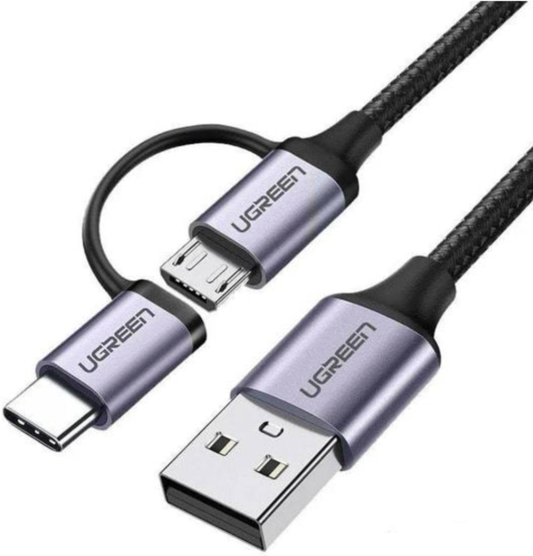Кабель UGREEN US177-30875 1m Black, Кабель UGREEN US177-30875 USB-A to Type-C + Micro USB, Скорость до 480 Мбит/c, Зарядка USB-C: 3 А (макс.), Зарядка через Micro USB: 2 А (макс.), 1m, Black UGREEN USB-A to Micro USB + USB Type-C Cable 1m US177 (Black) 30
Кабель UGREEN US177-30875 1m Black, Кабель UGREEN US177-30875 USB-A to Type-C + Micro USB, Скорость до 480 Мбит/c, Зарядка USB-C: 3 А (макс.), Зарядка через Micro USB: 2 А (макс.), 1m, Black UGREEN USB-A to Micro USB + USB Type-C Cable 1m US177 (Black) 30