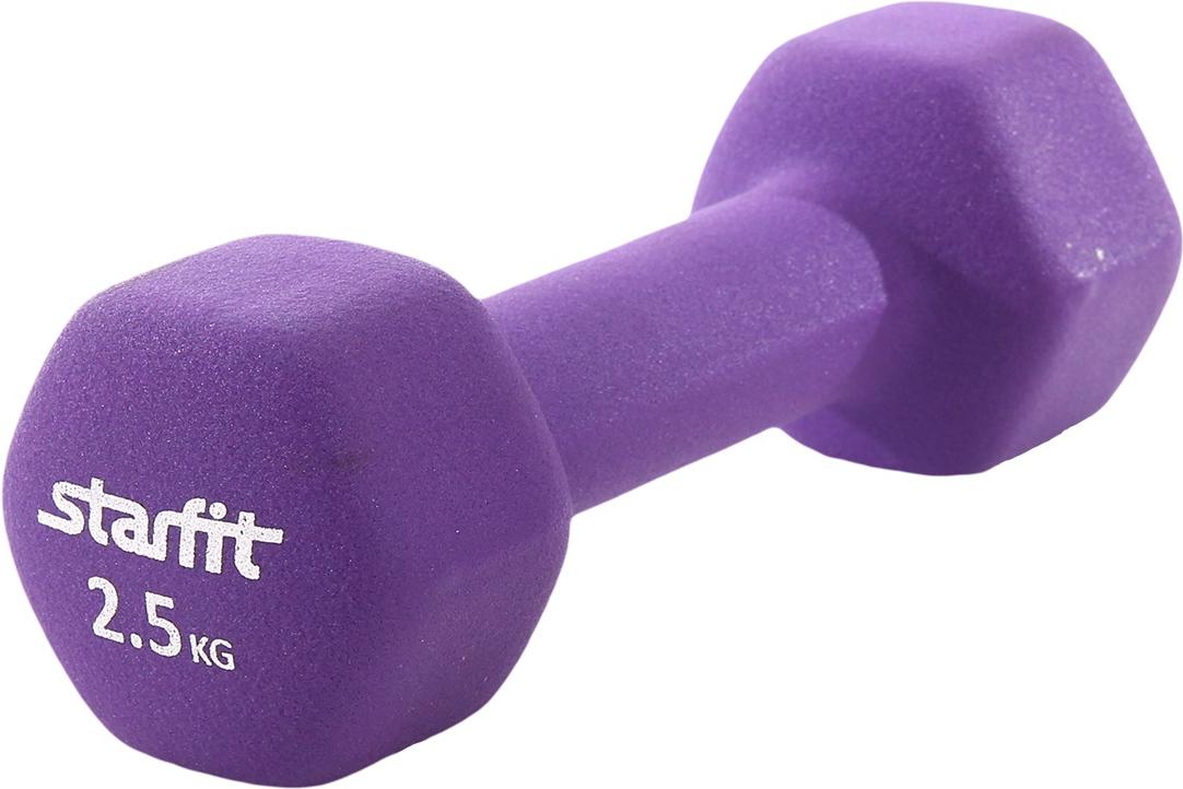 Гантель цельная Starfit DB-201 2.5 кг фиолетовый, Гантель DB-201 2.5кг 
Гантель цельная Starfit DB-201 2.5 кг фиолетовый, Гантель DB-201 2.5кг