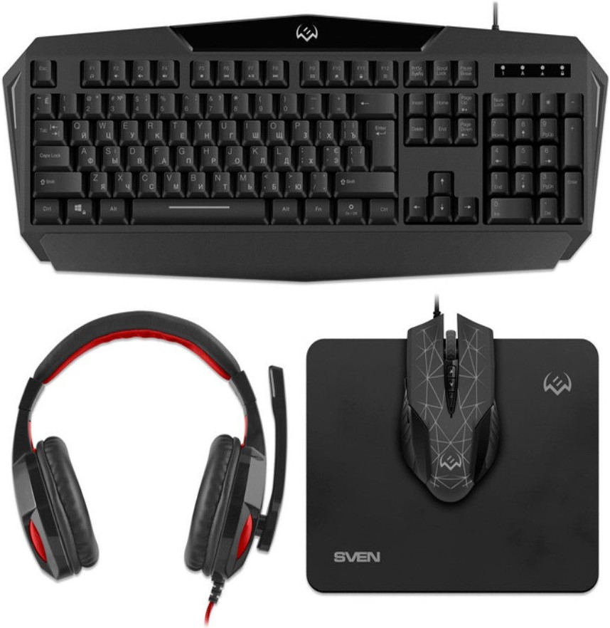 Набор периферии Sven GS-4300 Black, Клавиатура + мышь с ковриком + наушники SVEN GS-4300
Набор периферии Sven GS-4300 Black, Клавиатура + мышь с ковриком + наушники SVEN GS-4300