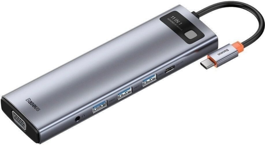 USB-хаб Baseus Metal Gleam Series 11-in-1 Multifunctional Type-C Hub Docking Station Space Gray (CAHUB-CT0G), Хаб Baseus CAHUB-CT0G Metal Gleam Series 11-in-1 Multifunctional Type-C HUB Docking Station, Type-C to 3xUSB3.0+2xHDMI(4K@30Hz)+VGA+RJ45(1Gb/s)+S
USB-хаб Baseus Metal Gleam Series 11-in-1 Multifunctional Type-C Hub Docking Station Space Gray (CAHUB-CT0G), Хаб Baseus CAHUB-CT0G Metal Gleam Series 11-in-1 Multifunctional Type-C HUB Docking Station, Type-C to 3xUSB3.0+2xHDMI(4K@30Hz)+VGA+RJ45(1Gb/s)+S
