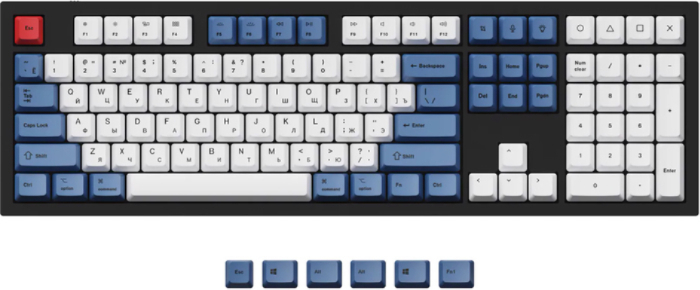 Набор кейкапов Keychron Q3 Q4 Q6 K8 OEM Dye-Sub PBT Russian-ANSI Синий 35 шт (JM-191)
Набор кейкапов Keychron Q3 Q4 Q6 K8 OEM Dye-Sub PBT Russian-ANSI Синий 35 шт (JM-191)