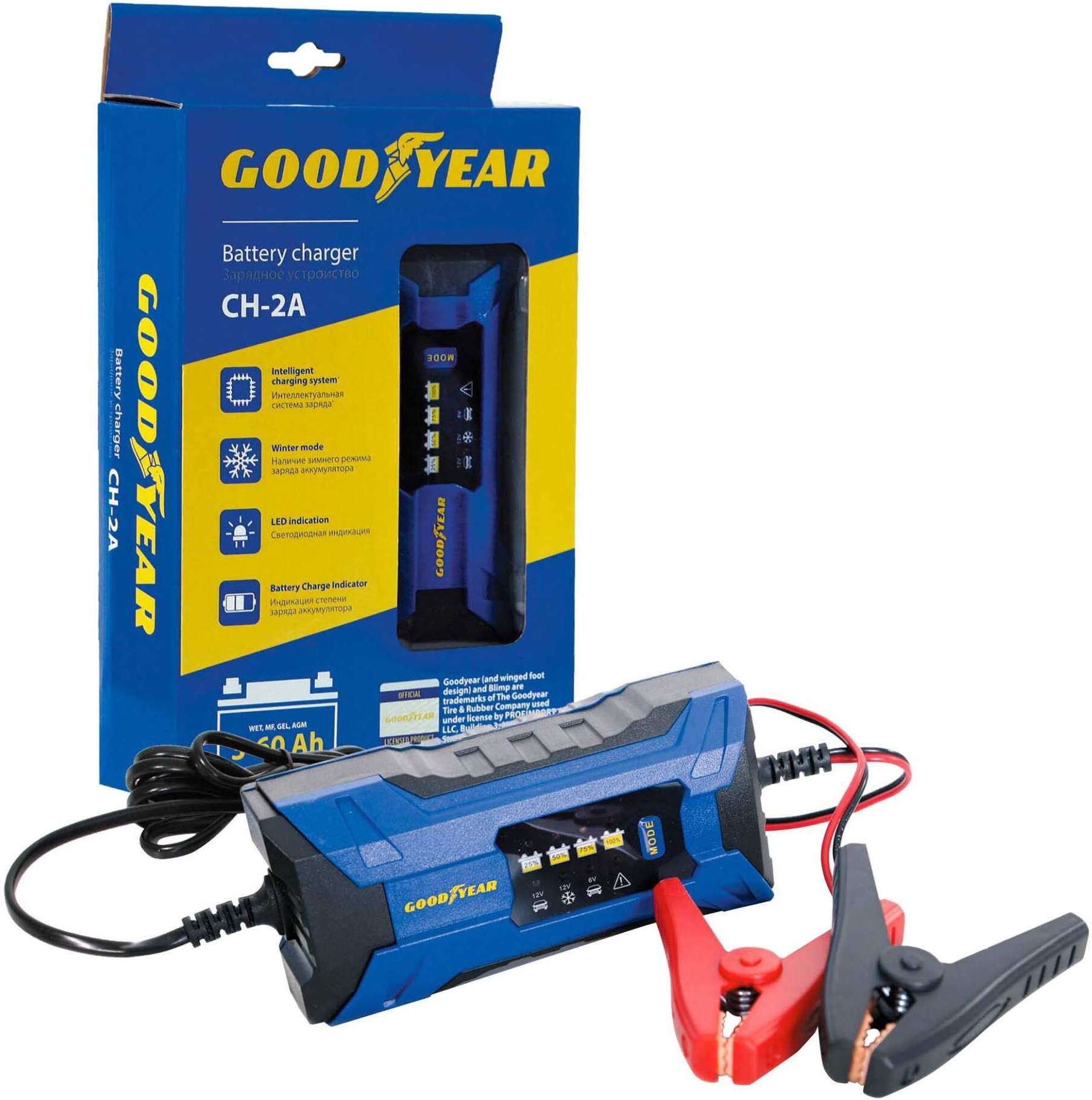 Зарядное устройство Goodyear CH-2A, Пуско-зарядное устройство Goodyear CH-2A GY003000
Зарядное устройство Goodyear CH-2A, Пуско-зарядное устройство Goodyear CH-2A GY003000