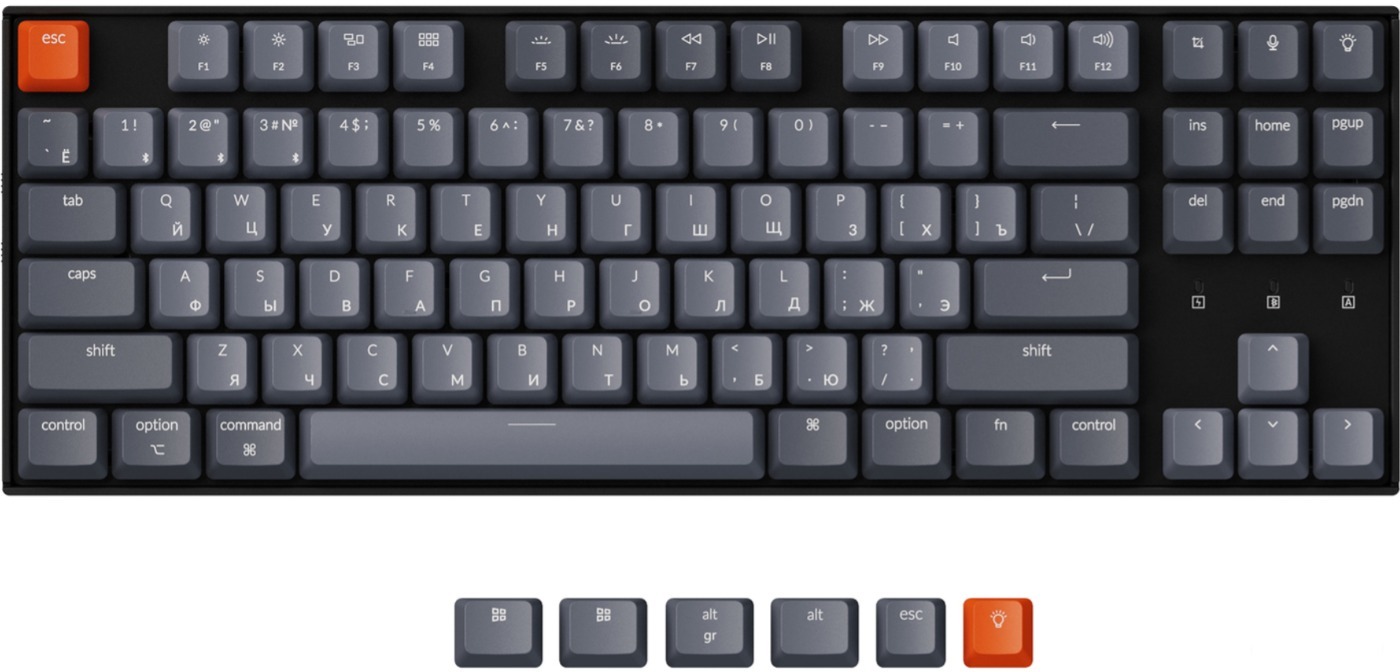Беспроводная клавиатура Keychron K8 Grey (White Led, Hot-Swap, Gateron G pro Red Switch)
Беспроводная клавиатура Keychron K8 Grey (White Led, Hot-Swap, Gateron G pro Red Switch)