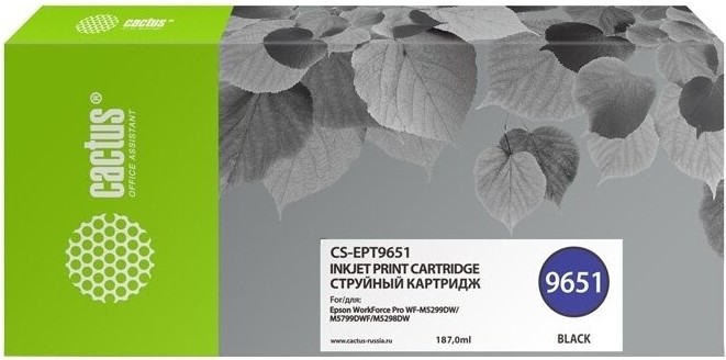 Картридж Cactus T9651 черный (CS-EPT9651), Картридж струйный Cactus T9651 черный (CS-EPT9651)
Картридж Cactus T9651 черный (CS-EPT9651), Картридж струйный Cactus T9651 черный (CS-EPT9651)