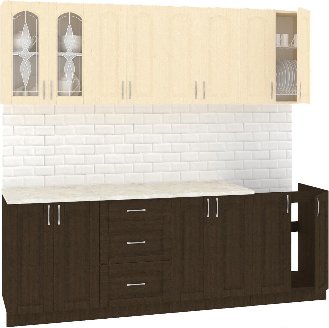 Кухонная гарнитура Кортекс мебель Корнелия Ретро 2.3м венге светлый/венге/королевский опал, Корнелия Ретро 2.3м
Кухонная гарнитура Кортекс мебель Корнелия Ретро 2.3м венге светлый/венге/королевский опал, Корнелия Ретро 2.3м