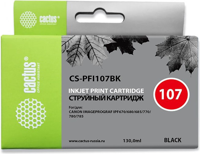Картридж Cactus CS-PFI107MBK 130ml Canon IP iPF670/iPF680/iPF685/iPF770/iPF780/iPF785 Black Matte
Картридж Cactus CS-PFI107MBK 130ml Canon IP iPF670/iPF680/iPF685/iPF770/iPF780/iPF785 Black Matte