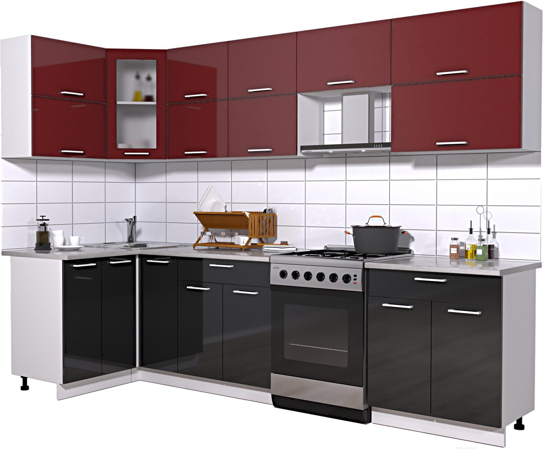 Кухонный гарнитур Интерлиния Мила Gloss 60-12x29 бордовый/черный глянец, Мила Gloss 60-12x29
Кухонный гарнитур Интерлиния Мила Gloss 60-12x29 бордовый/черный глянец, Мила Gloss 60-12x29