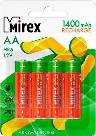Батарейка, аккумулятор, зарядное Mirex Ni-MH HR6 AA 1400mAh блистер 4шт, Аккумуляторная батарейка Mirex Ni-MH HR6 AA 1400mAh блистер 4шт HR6-14-E4
Батарейка, аккумулятор, зарядное Mirex Ni-MH HR6 AA 1400mAh блистер 4шт, Аккумуляторная батарейка Mirex Ni-MH HR6 AA 1400mAh блистер 4шт HR6-14-E4
