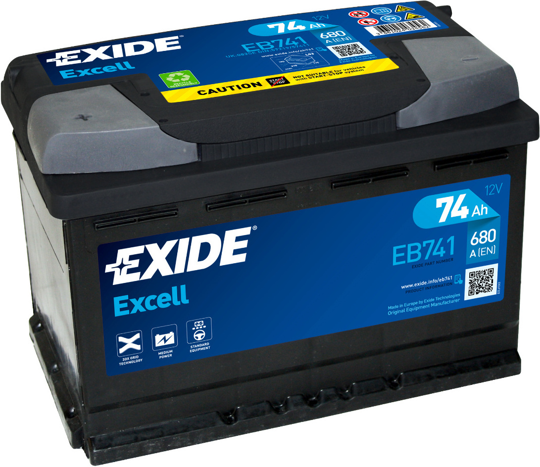 Автомобильный аккумулятор Exide Excell EB741 (74 А/ч), Аккумулятор Exide Excell EB741 74 А/ч
Автомобильный аккумулятор Exide Excell EB741 (74 А/ч), Аккумулятор Exide Excell EB741 74 А/ч