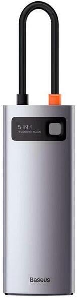 USB-хаб Baseus Metal Gleam Series 5-in-1 Multifunctional Type-C HUB Docking Station Gray (CAHUB-CX0G), Хаб Baseus CAHUB-CX0G Metal Gleam Series 5-in-1 Multifunctional Type-C HUB Docking Station, Type-C to 3xUSB3.0+HDMI(4K@60Hz)+PD100W, Gray / Baseus Metal 
USB-хаб Baseus Metal Gleam Series 5-in-1 Multifunctional Type-C HUB Docking Station Gray (CAHUB-CX0G), Хаб Baseus CAHUB-CX0G Metal Gleam Series 5-in-1 Multifunctional Type-C HUB Docking Station, Type-C to 3xUSB3.0+HDMI(4K@60Hz)+PD100W, Gray / Baseus Metal