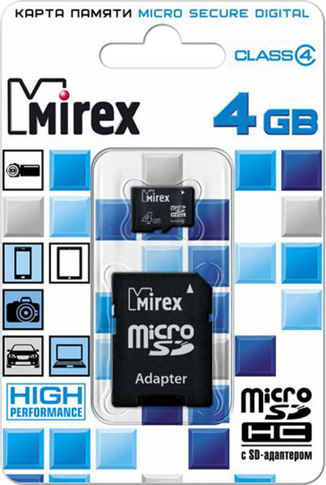 Карта памяти Mirex microSDHC (Class 4) 4GB (13613-ADTMSD04), Карта памяти Mirex microSDHC Class 4 4GB (13613-ADTMSD04)
Карта памяти Mirex microSDHC (Class 4) 4GB (13613-ADTMSD04), Карта памяти Mirex microSDHC Class 4 4GB (13613-ADTMSD04)
