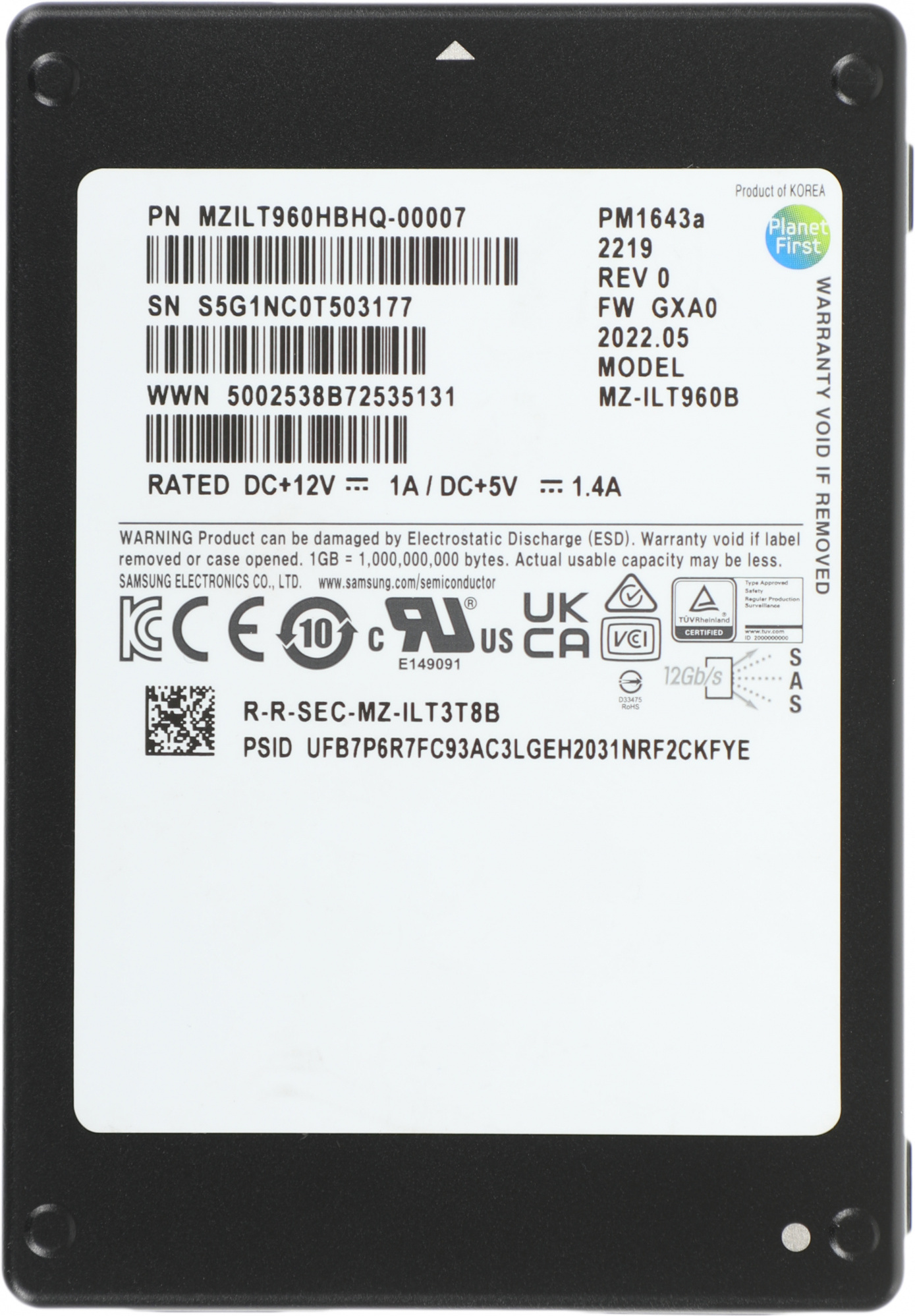 SSD Samsung 960GB PM1643a (MZILT960HBHQ-00007), Накопитель Samsung PM1643a 960GB MZILT960HBHQ-00007 (2.5, SAS3, 3D TLC)
SSD Samsung 960GB PM1643a (MZILT960HBHQ-00007), Накопитель Samsung PM1643a 960GB MZILT960HBHQ-00007 (2.5, SAS3, 3D TLC)