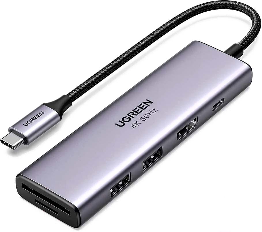 USB-хаб Ugreen CM511 Space Gray (60383), UGREEN USB-C To HDMI+3*USB 3.0 A+SD/TF Converter (4K@60Hz w/t PD) CM511 (Space Gray) 60383
USB-хаб Ugreen CM511 Space Gray (60383), UGREEN USB-C To HDMI+3*USB 3.0 A+SD/TF Converter (4K@60Hz w/t PD) CM511 (Space Gray) 60383