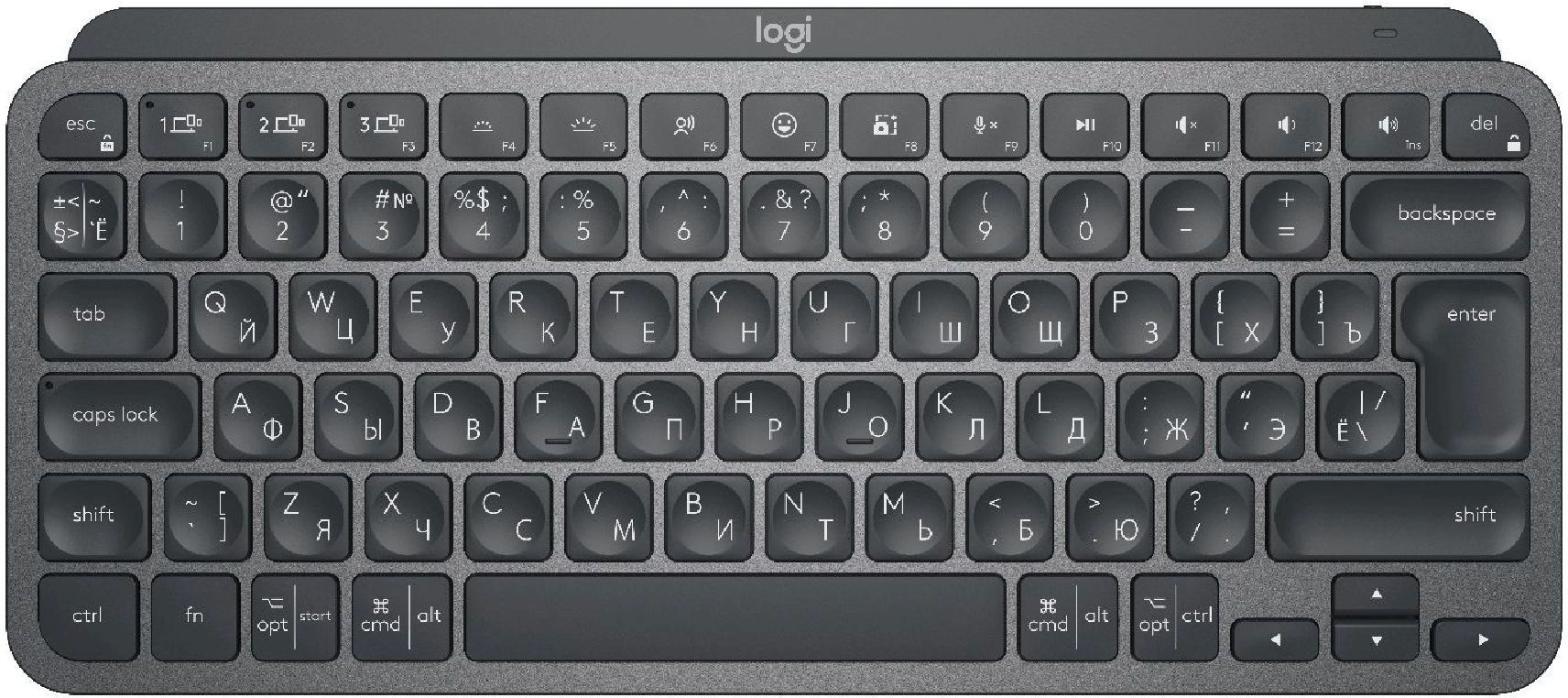 Клавиатура Logitech MX Keys Mini Minimalist Graphite (920-010501), Клавиатура MX Keys Mini Minimalist Wireless Illuminated Keyboard - GRAPHITE
Клавиатура Logitech MX Keys Mini Minimalist Graphite (920-010501), Клавиатура MX Keys Mini Minimalist Wireless Illuminated Keyboard - GRAPHITE