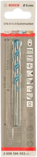 Сверло Bosch Multi Construction 2.608.596.053, Bosch 6х60х100 мм Multi Construction 2608596053
Сверло Bosch Multi Construction 2.608.596.053, Bosch 6х60х100 мм Multi Construction 2608596053
