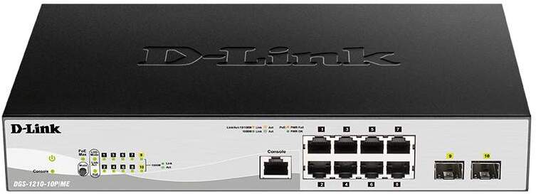 Управляемый коммутатор 2-го уровня D-Link DGS-1210-10P/ME/A1A, Коммутатор D-Link DGS-1210-10P/ME/A1A
Управляемый коммутатор 2-го уровня D-Link DGS-1210-10P/ME/A1A, Коммутатор D-Link DGS-1210-10P/ME/A1A