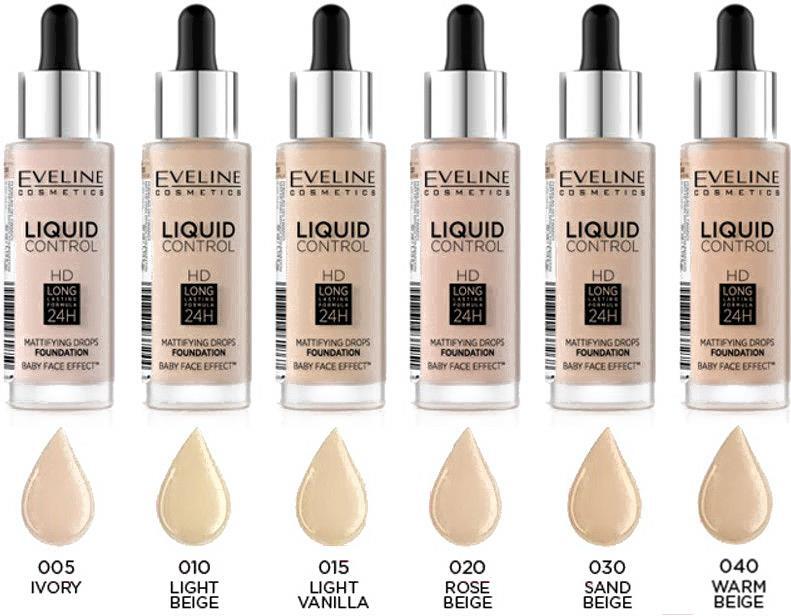 Тональный крем Eveline Cosmetics Liquid Control №005 Ivory инновационный жидкий (32мл)
Тональный крем Eveline Cosmetics Liquid Control №005 Ivory инновационный жидкий (32мл)