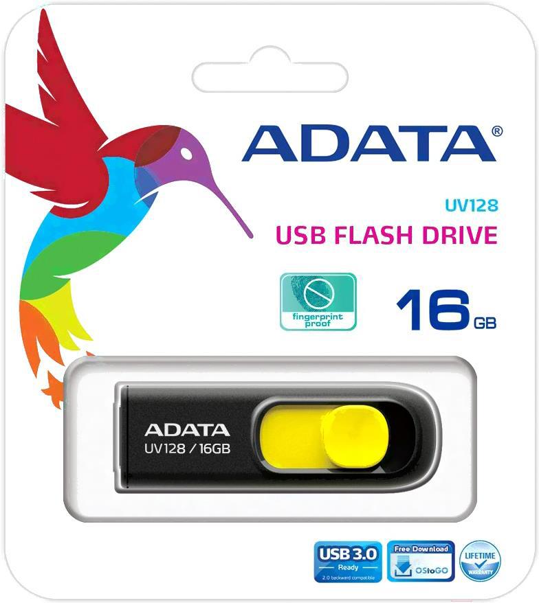 USB Flash A-Data DashDrive UV128 Black/Yellow 16GB (AUV128-16G-RBY), DashDrive UV128 16GB
USB Flash A-Data DashDrive UV128 Black/Yellow 16GB (AUV128-16G-RBY), DashDrive UV128 16GB