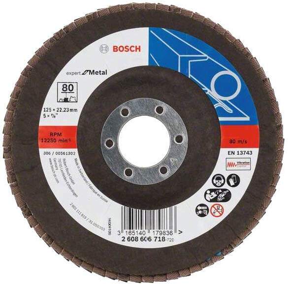 Шлифовальный круг лепестковый Bosch 125мм K80 Expert for Metal 2608606718, Шлифовальный круг Bosch 125х22 K80 лепестковый 2.608.606.718
Шлифовальный круг лепестковый Bosch 125мм K80 Expert for Metal 2608606718, Шлифовальный круг Bosch 125х22 K80 лепестковый 2.608.606.718