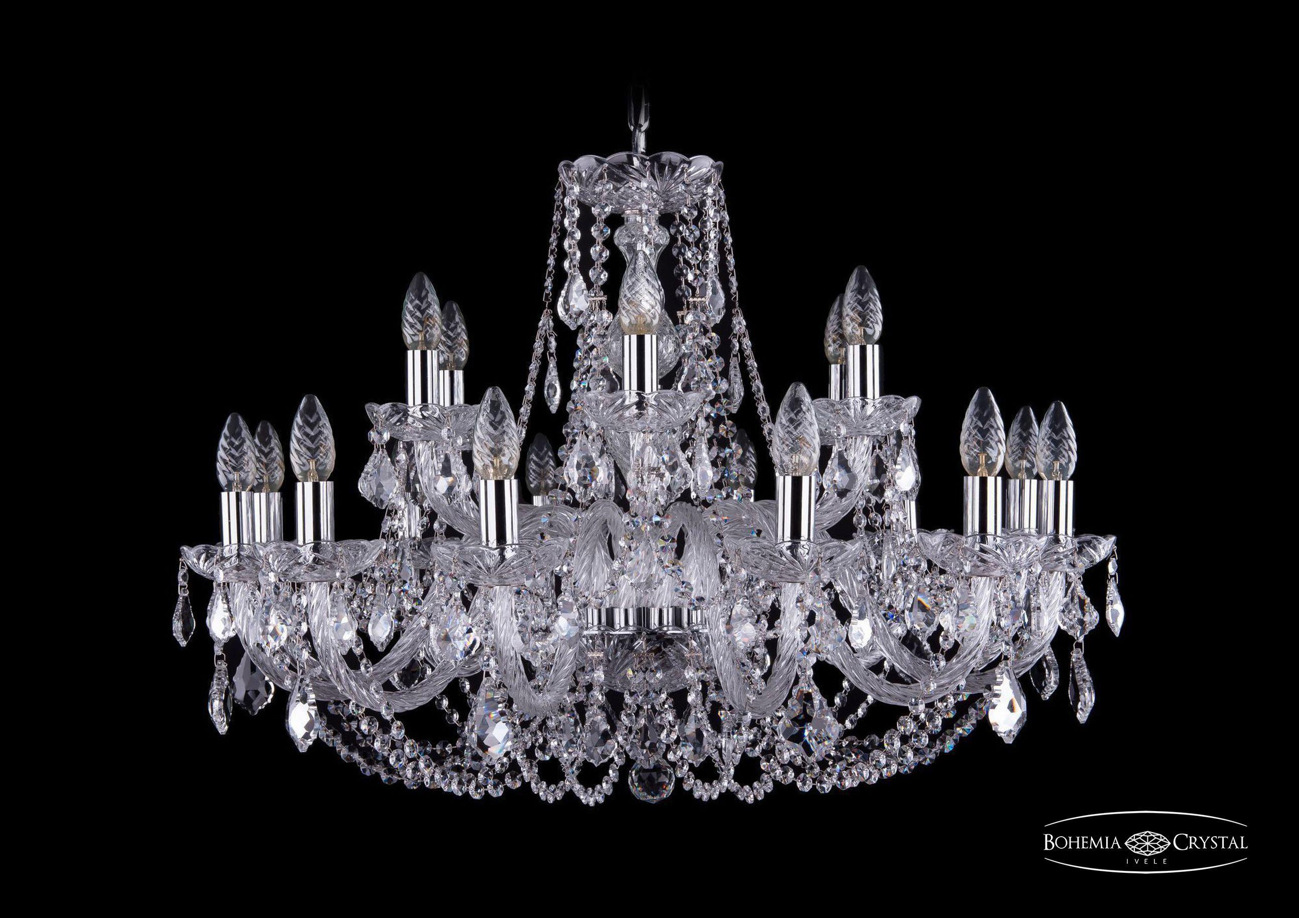 

Подвесная люстра Bohemia Ivele Crystal 1406/12+6/300/Ni/Leafs