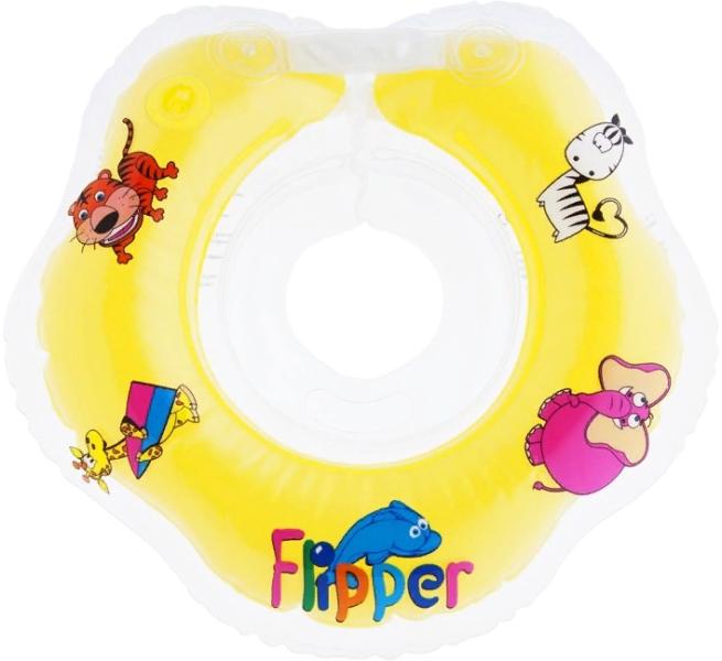 

Круг на шею Roxy-Kids Flipper для купания малышей желтый (FL001)