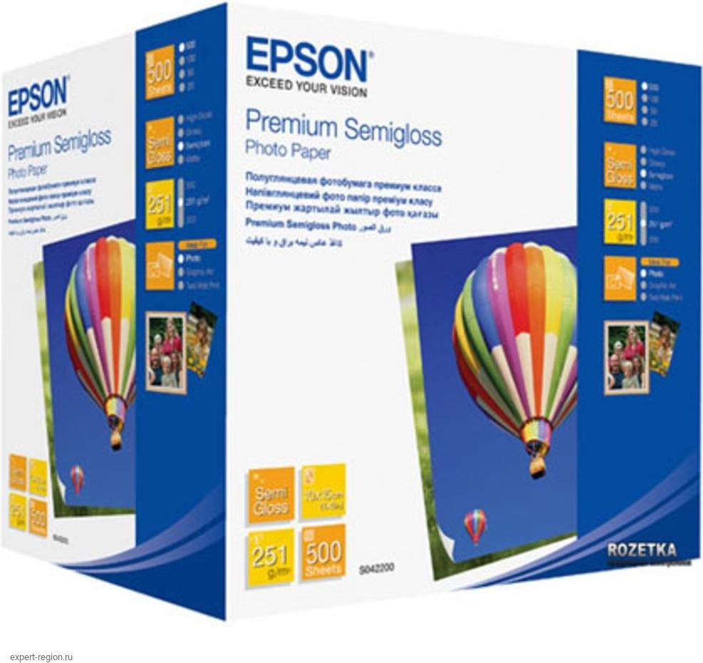 

Фотобумага Epson Premium Semigloss Photo Paper 10x15 500 листов (C13S042200), Premium Semigloss Photo Paper 10x15 500 листов