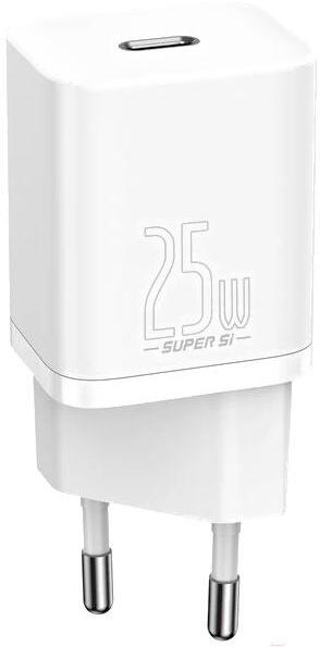 

Сетевое зарядное устройство Baseus CCSP020102 Super Si Quick Charger белый [CCSP020102], Baseus Super Si Quick Charger 1C 25W EU White (CCSP020102)
