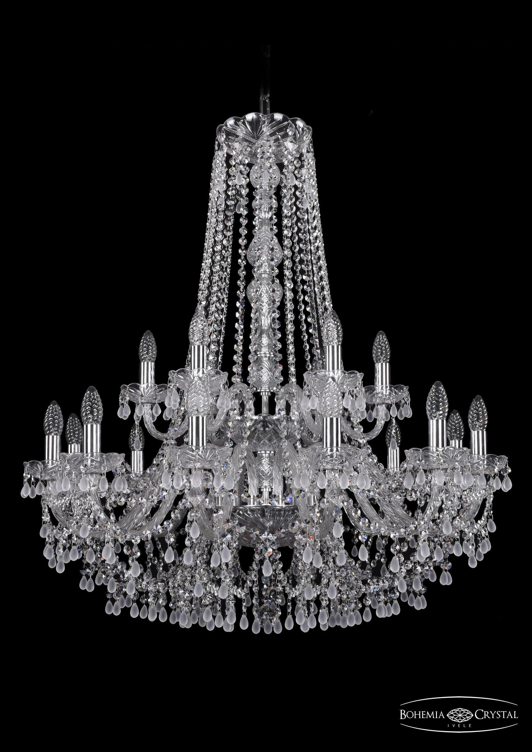 

Подвесная люстра Bohemia Ivele Crystal 1410/12+6/300/h-95/2d/Ni/V0300
