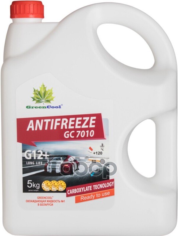 

Антифриз GreenCool GC7010 G12+ / 792255 (5кг), Антифриз GreenCool GC7010 G12+ 5кг 792255