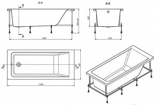 

Ванна Roca Easy 170x70 [ZRU9302905], Easy 170x70