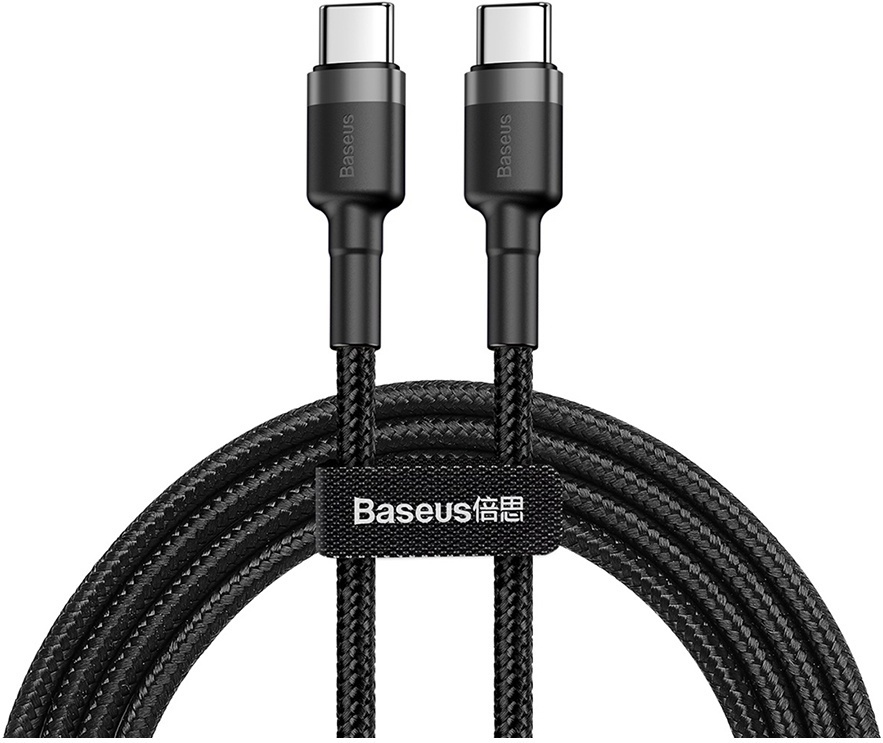 

Кабель Baseus Type-C Cafule 1.0м серый+черный [CATKLF-GG1], Baseus Type-C Cafule 1.0м CATKLF-GG1 серый/черный