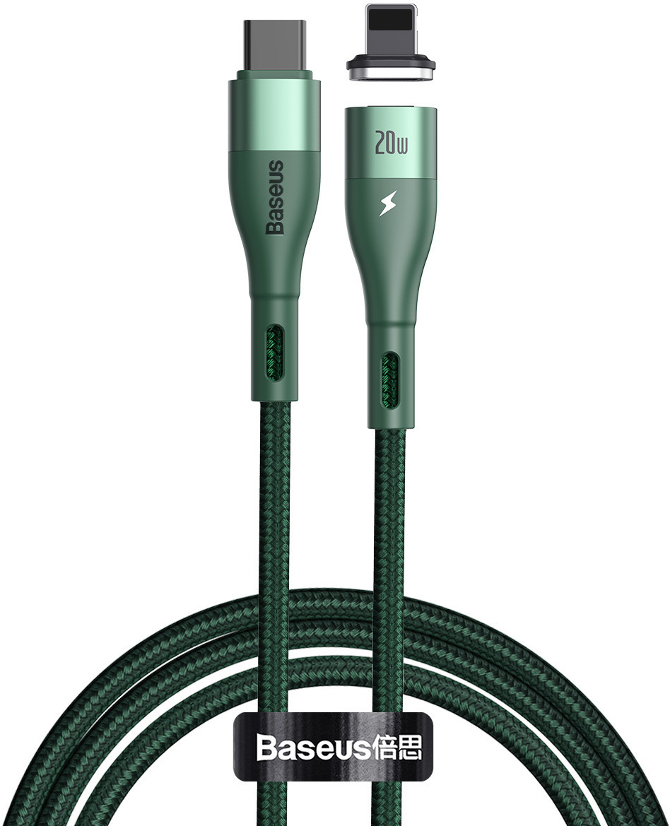 

Кабель Baseus CATLXC-06 Zinc Magnetic Safe Fast Charging Data Cable Type-C to Lightning 20W магнитный 1m Green (Baseus Zinc Magnetic Safe Fast Charging Data Cable Type-C to IP PD 20W 1m Green (CATLXC-06))