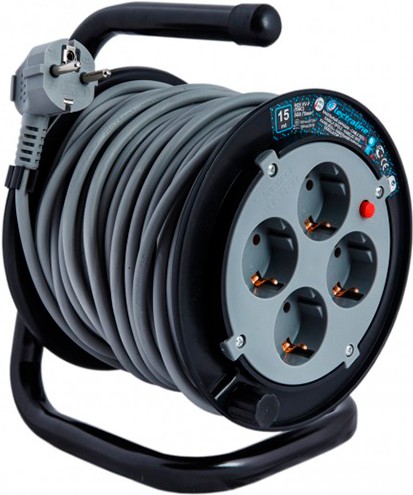 

Удлинитель на катушке Electraline 49110 (15м), Сетевой фильтр Electraline 49110 15м на катушке